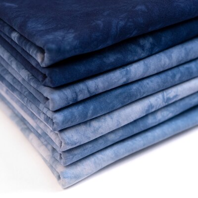 Hand dyed Fabric Gradient Bundle,  Indigo Blue Gradient - image3